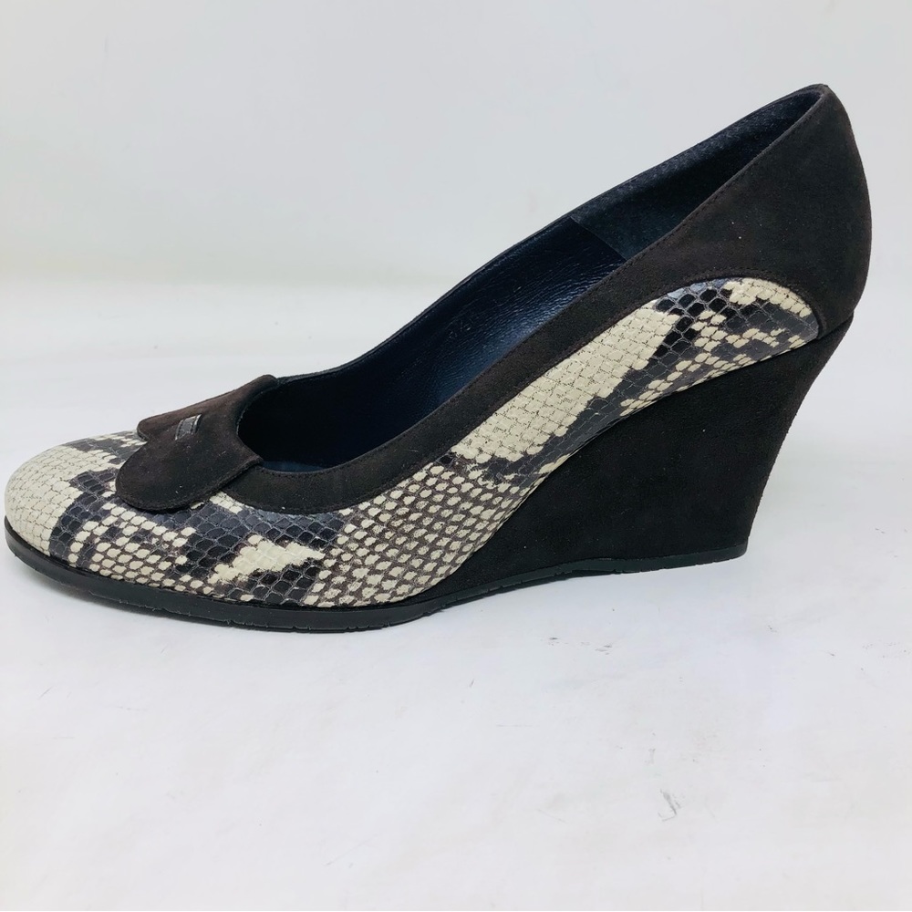 Donald J Pliner Qamra Python Print Patent & Suede… - image 2